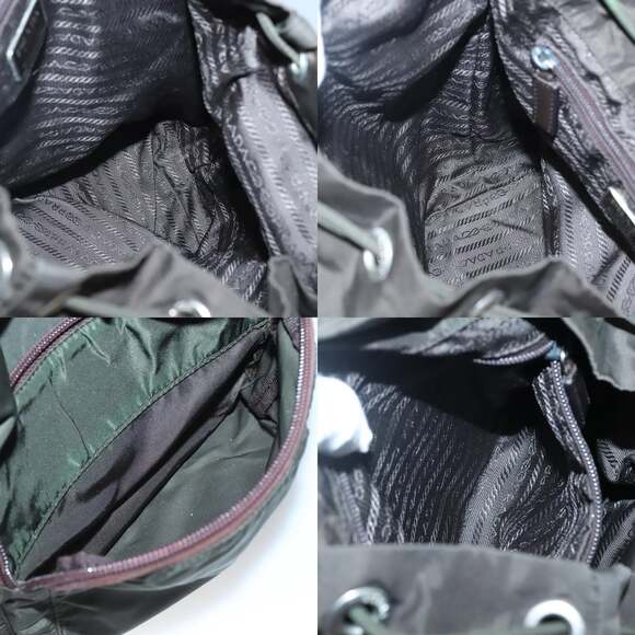 PRADA Backpack Nylon Khaki Silver - Picture 13 of 13